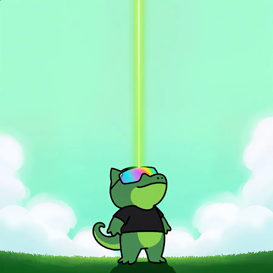 ANOXX alone in a green field under a beam of light