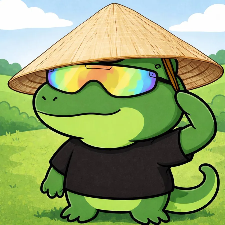 ANOXX in a wide straw hat standing in a field